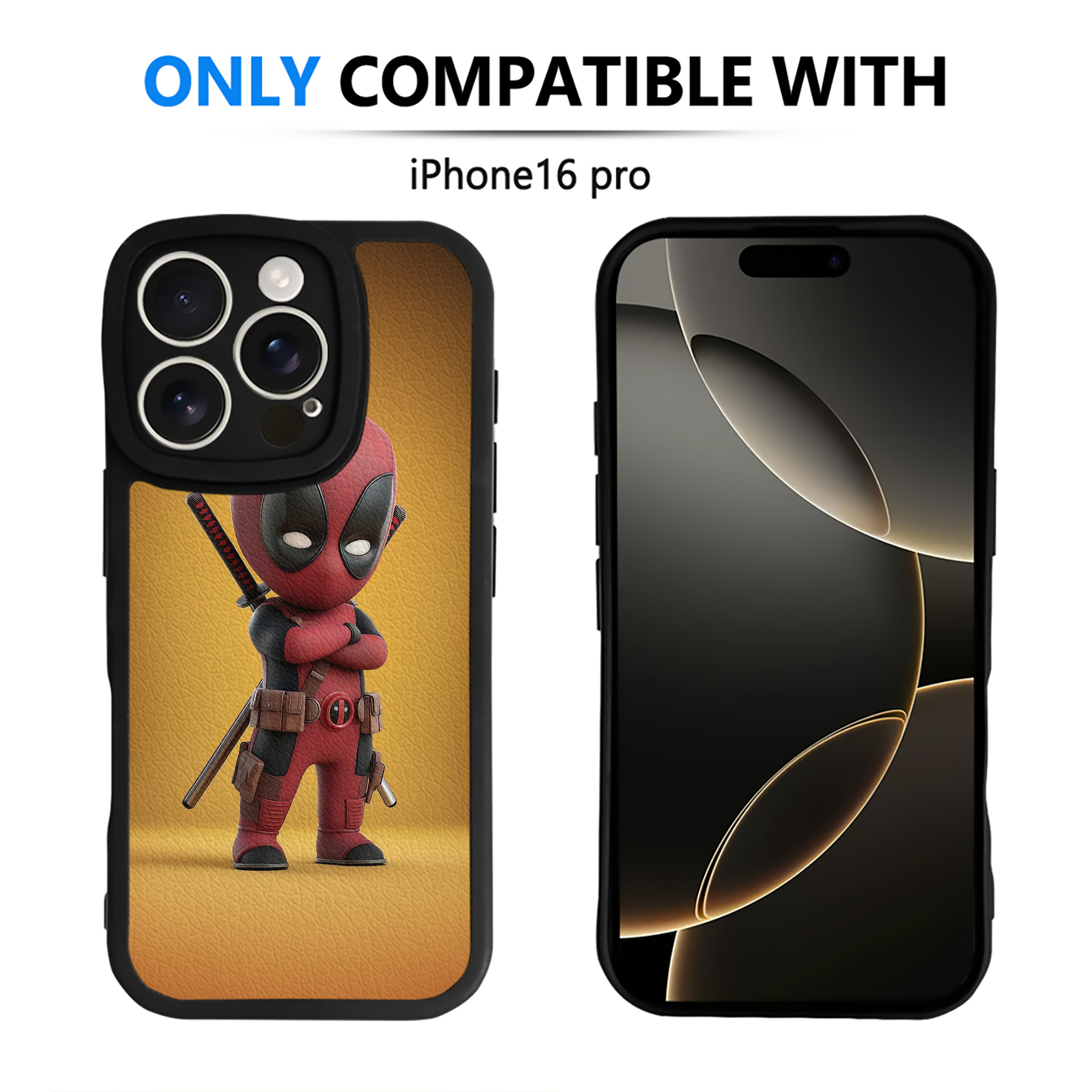 （画像用） Deadpool デッドプール 【iPhone 16シリーズ対応】シリコンスマホケース（レザー調） 材質：シリコン